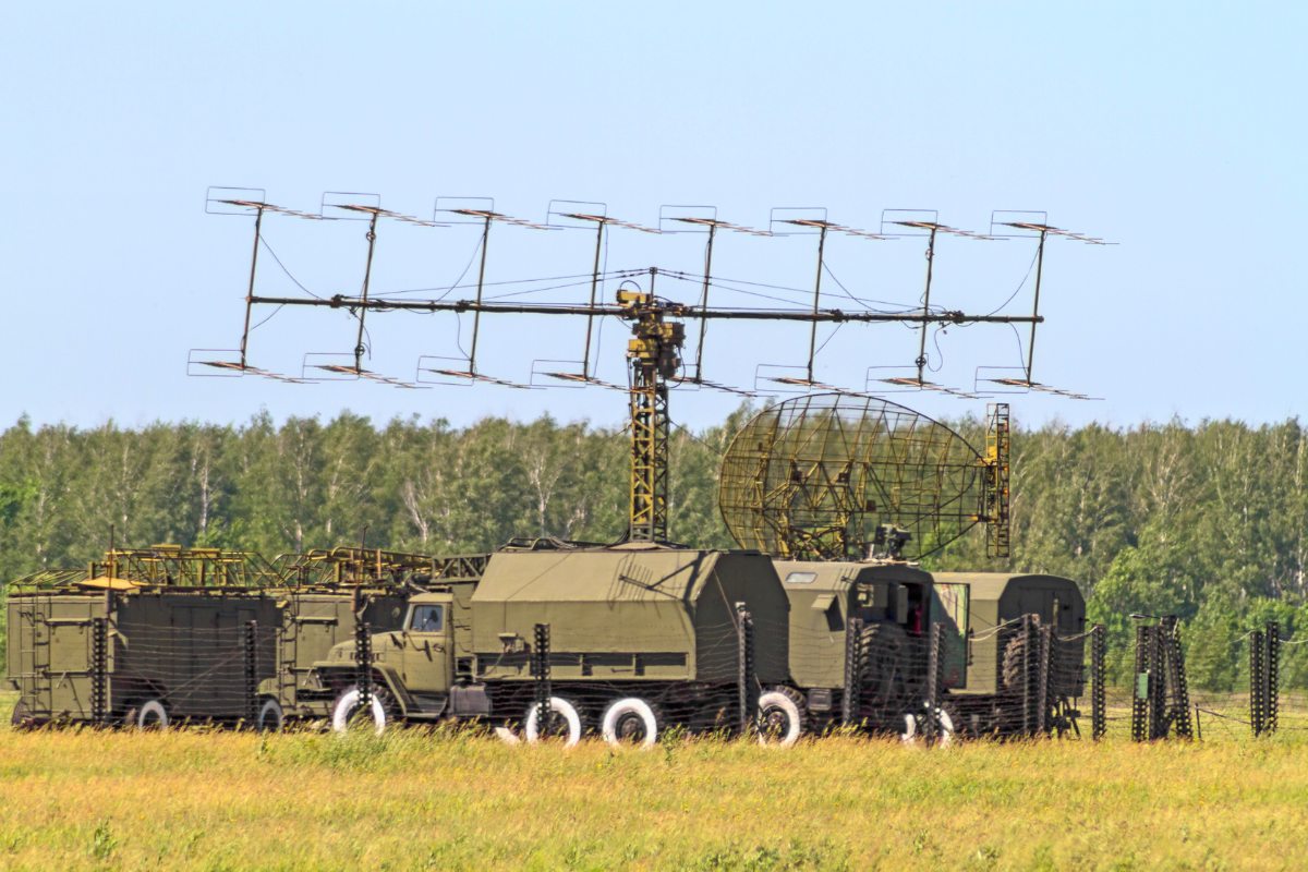 Mobile surveillance radar array deployed in the field